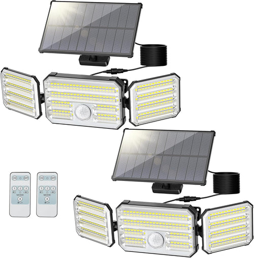 Solar Wandleuchte 160 LED mit Bewegungsmelder & Alarm 2er-Set