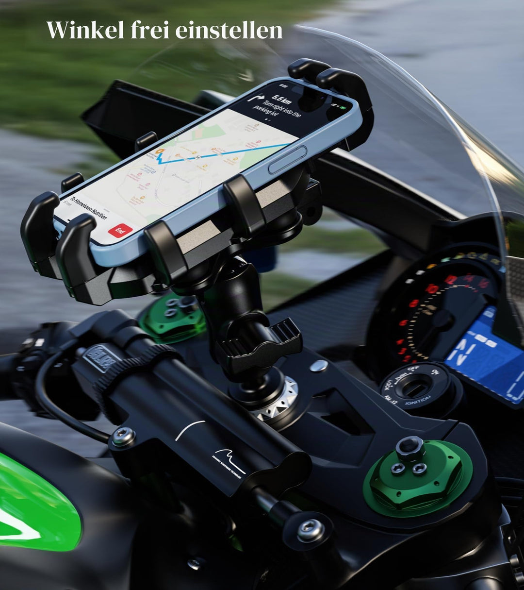 Motorrad Handyhalterung Gabelvorbau mit Vibrationsdämpfer 5,4–6,9 Zoll - Bild 8