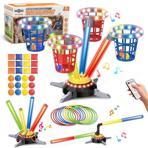 Ringwurfspiel 3-in-1 mit LED, Musik & Drehteller für Kinder