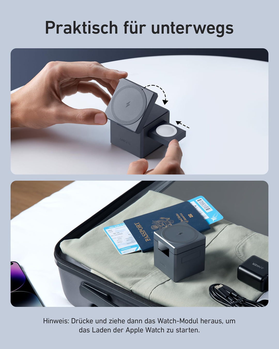 3-in-1 Ladewürfel MagSafe 15W für iPhone, Apple Watch &amp; AirPods - Bild 4