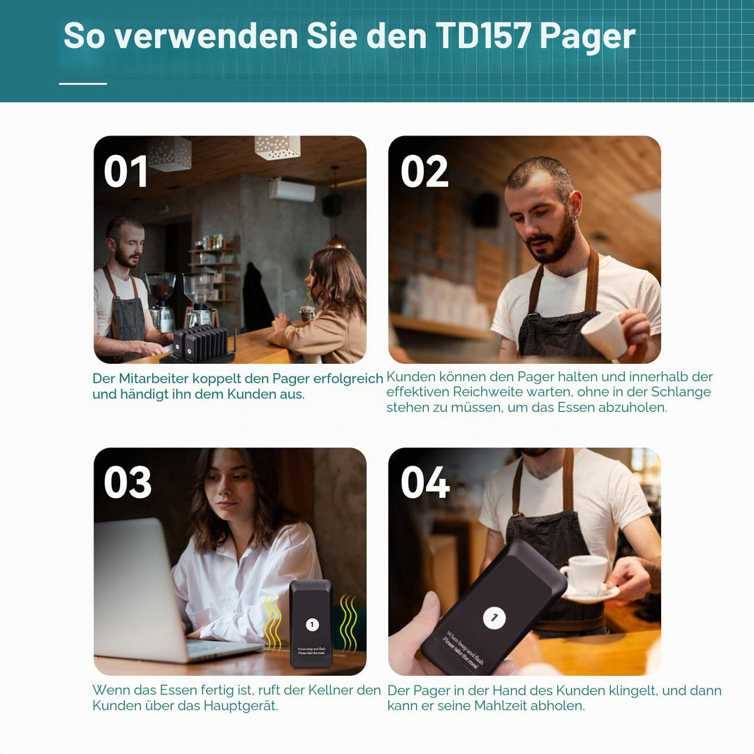 Gäste-Rufsystem Gastronomie 16 Pager Funk 500m Reichweite - Bild 3