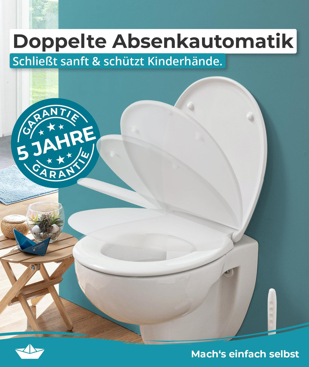 WC Sitz oval mit Absenkautomatik Duroplast abnehmbar bis 250 kg - Bild 3