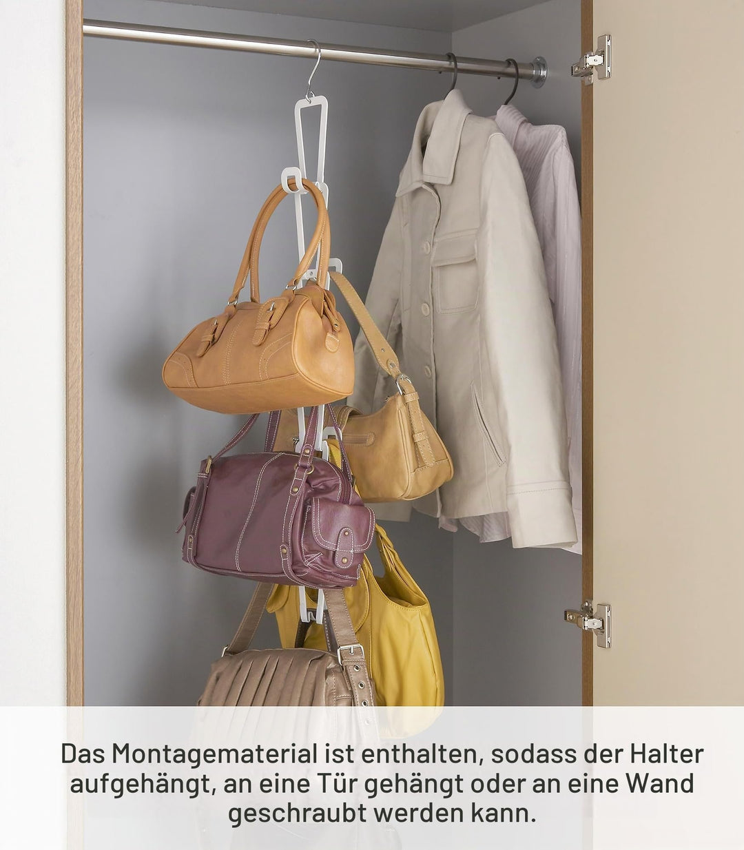 Taschengarderobe zum Hängen modular erweiterbar Weiss - Bild 3