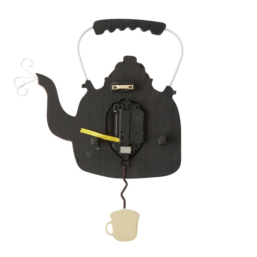 Pendeluhr Teekocher-Design Kunstharz handbemalt 35 cm - Bild 2