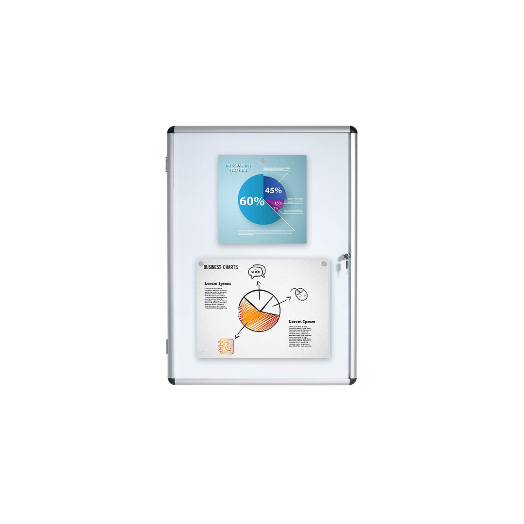 Schaukasten magnetisch abschliessbar Whiteboard 4x DIN A4 Alurahmen - Bild 9