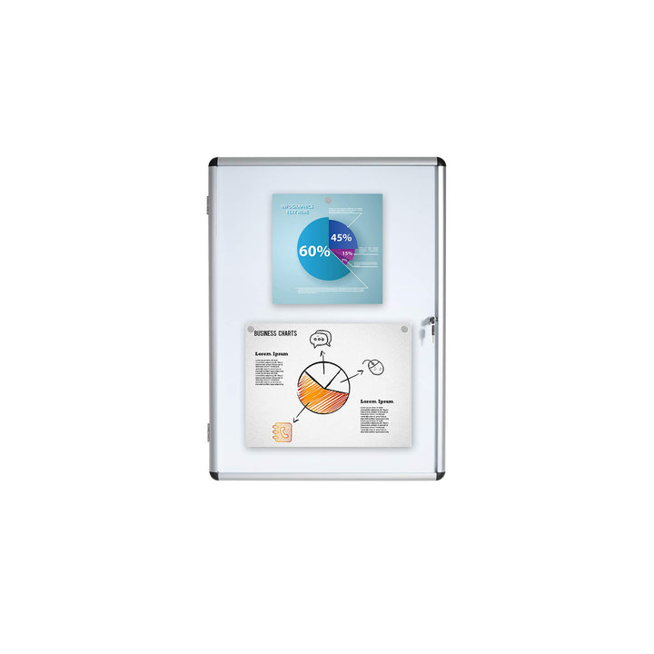 Schaukasten magnetisch abschliessbar Whiteboard 4x DIN A4 Alurahmen - Bild 9