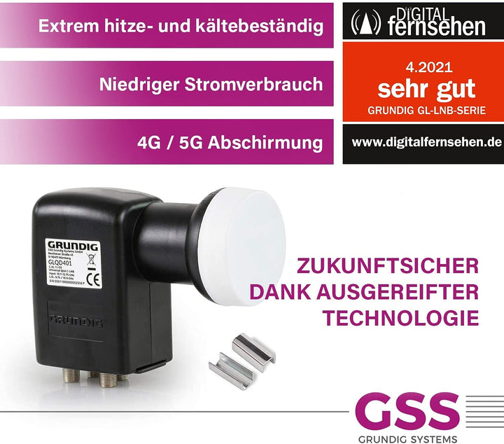 Quad LNB 4-fach Digital 4K mit LTE-Filter 0.1dB Rauschmaß - Bild 4