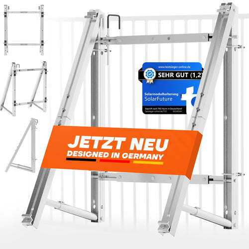 Balkonkraftwerk Halterung Aluminium Edelstahl flexibel für Geländer
