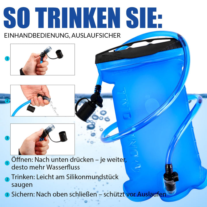 Laufweste mit 2L Trinkblase und 500ml Flasche, 10 Taschen, ultraleicht - Bild 8