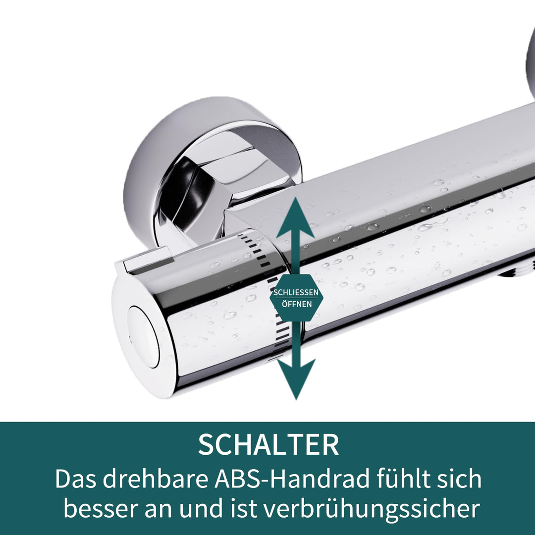 Duscharmatur Thermostat Messing Chrom mit Verbrühungsschutz G1/2 - Bild 5