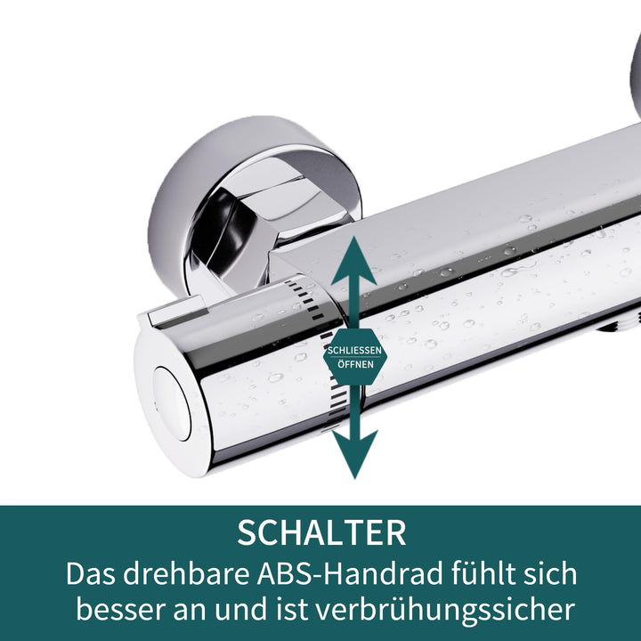 Duscharmatur Thermostat Messing Chrom mit Verbrühungsschutz G1/2 - Bild 5