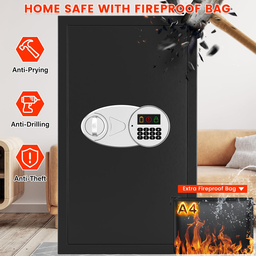 Tresor Feuerfest 85L mit Digitalcode 3 Öffnungsmethoden für Zuhause - Bild 2