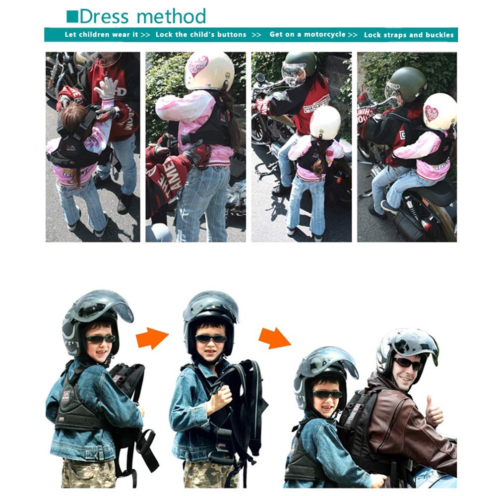 Kinder Sicherheitsgurt Motorrad mit Griffen reflektierend bis 40 kg - Bild 2