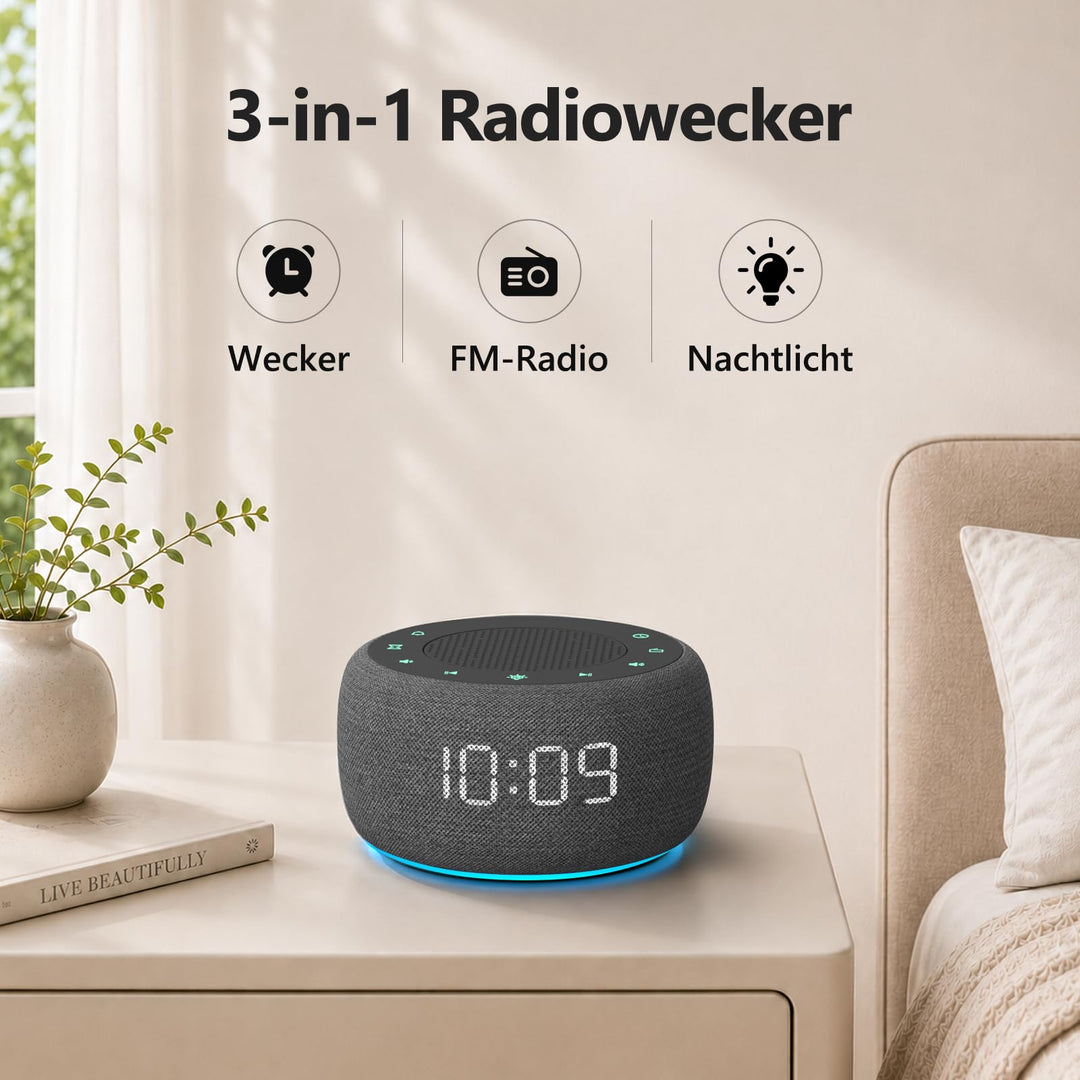 Radiowecker mit Nachtlicht 7 Farben FM-Radio 5W Lautsprecher - Bild 2