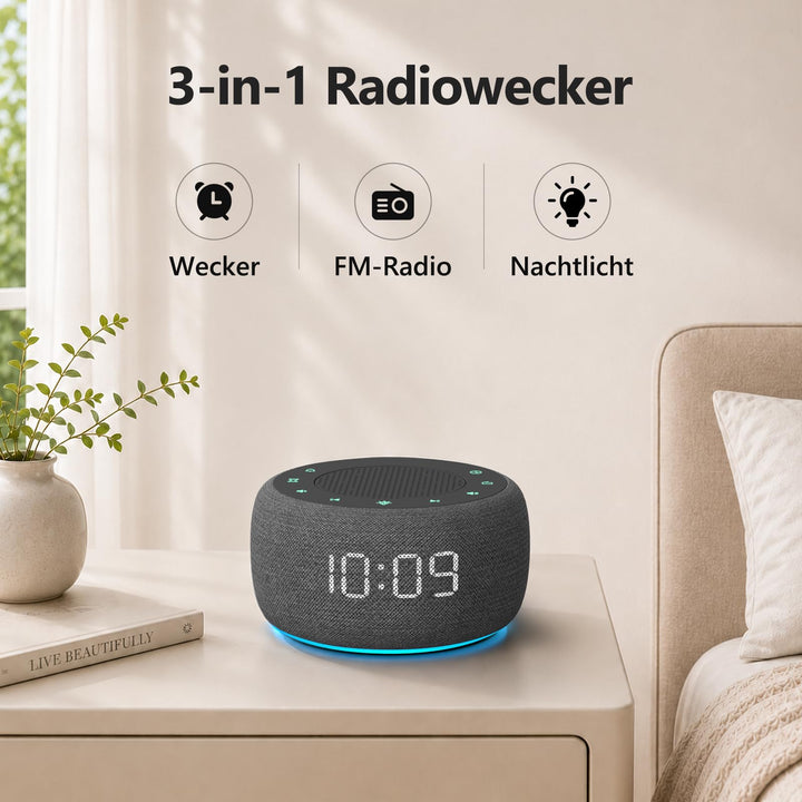 Radiowecker mit Nachtlicht 7 Farben FM-Radio 5W Lautsprecher - Bild 2