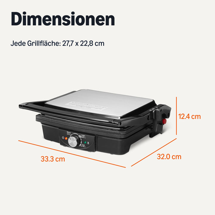 Elektrogrill 2000 W mit Antihaftplatten und Temperaturregelung - Bild 5