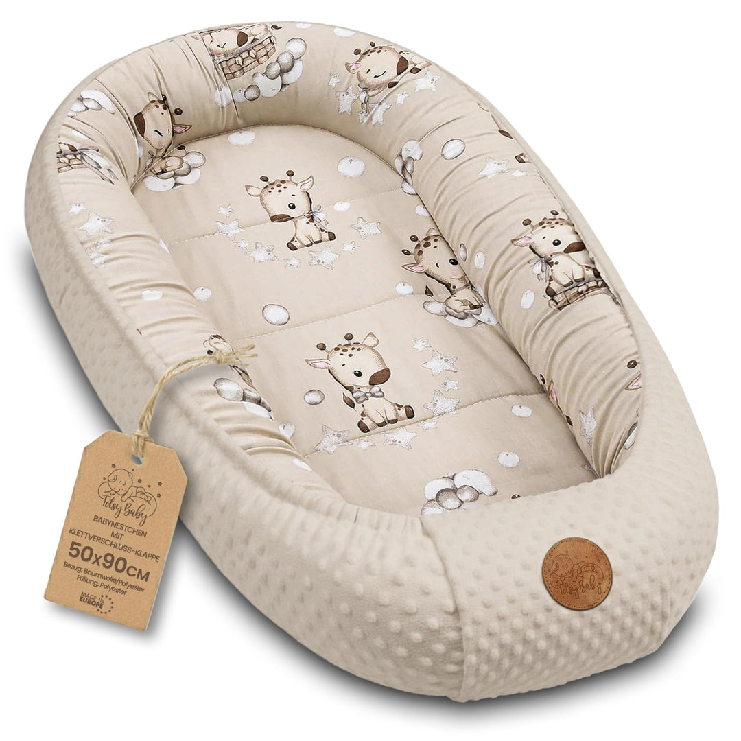 Babynest Minky Giraffen-Design für Babybett und Kinderbett
