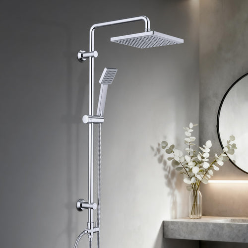 Regendusche Set Edelstahl 20x20cm mit Handbrause ohne Armatur