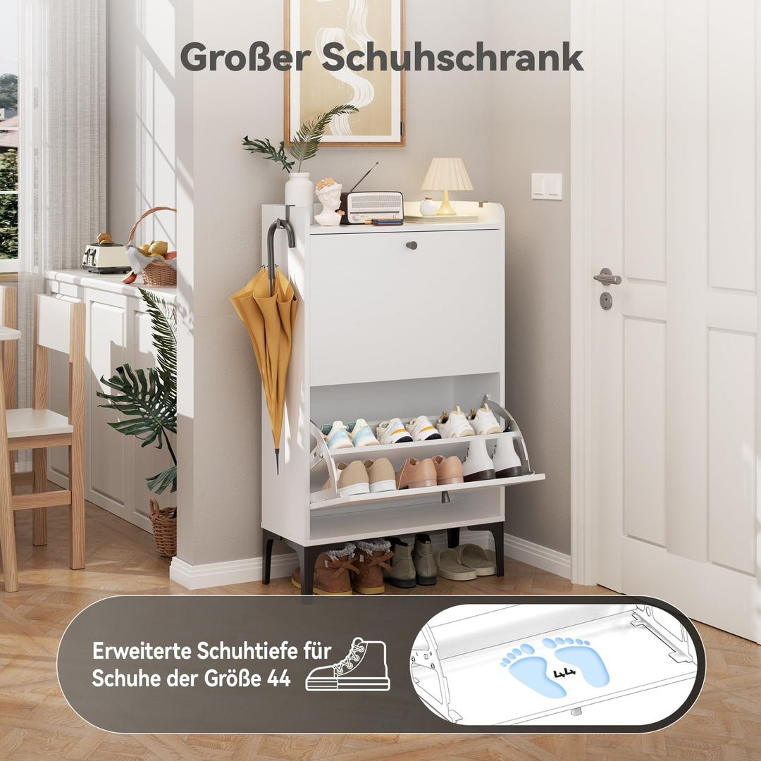 Schuhschrank schmal mit Kipptüren 60x24x100 cm für 12 Paar - Bild 5