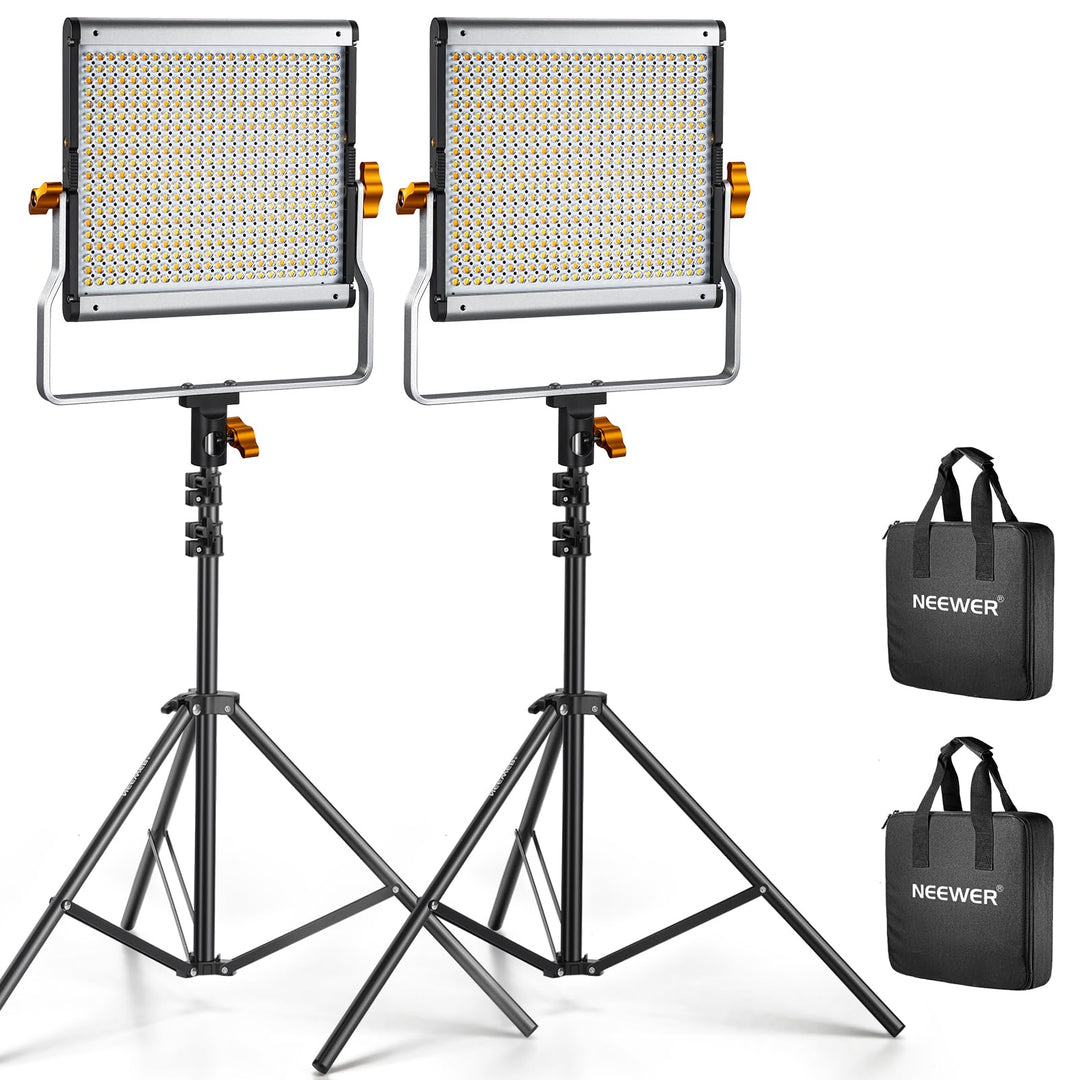 LED Videolicht Set 2er Bi-Color 480 LEDs 3200K-5600K dimmbar