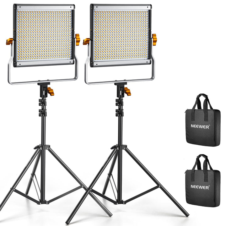 LED Videolicht Set 2er Bi-Color 480 LEDs 3200K-5600K dimmbar