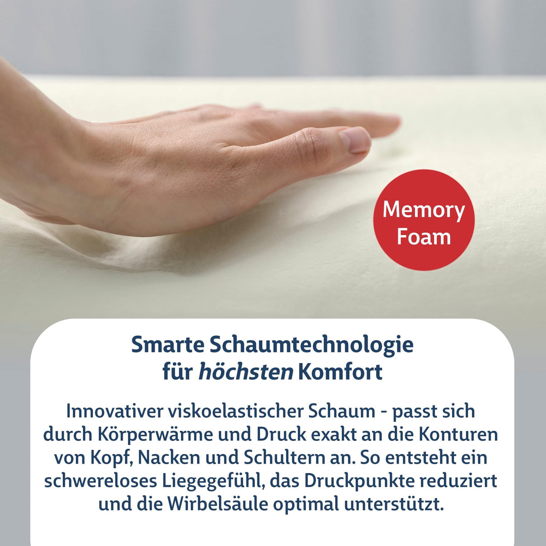 Nackenstützkissen Viscoelastisch Memory Foam 70x36 cm für Rücken- und Seitenschläfer - Bild 5