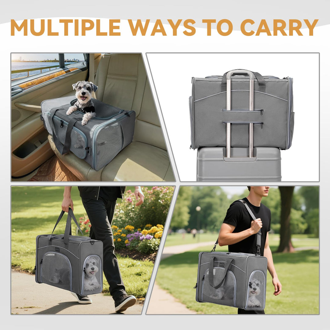 Hundetransporttasche flugtauglich 55x40x23 cm bis 13 kg Grau - Bild 8
