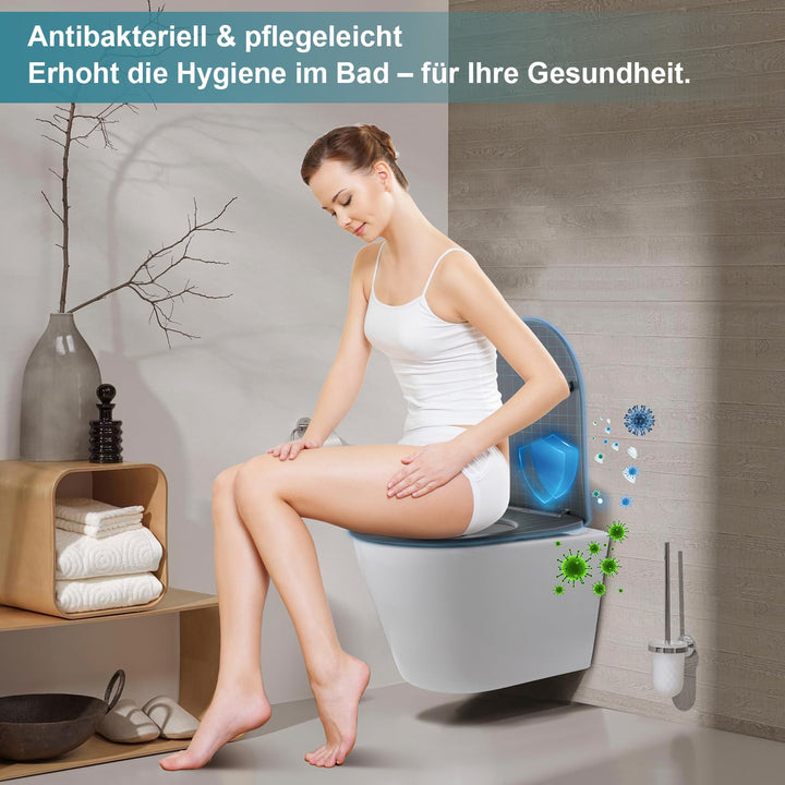 WC-Sitz D-Form Duroplast Grau mit Absenkautomatik Soft Close - Bild 6