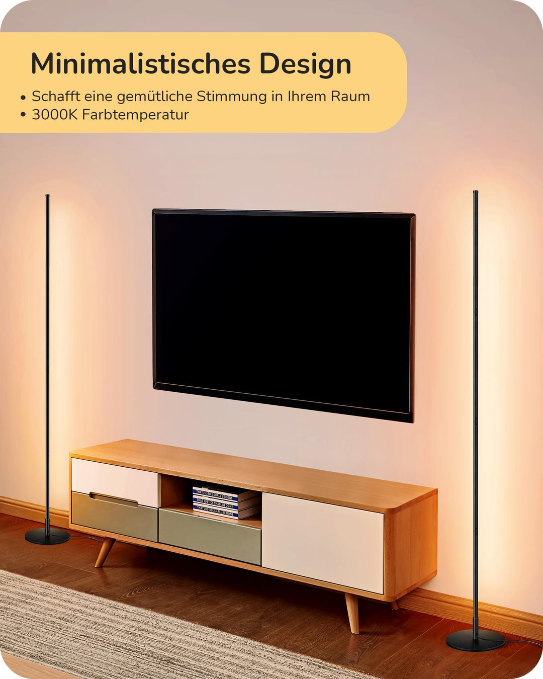 Stehlampe 2er-Set dimmbar höhenverstellbar Schwarz Metall