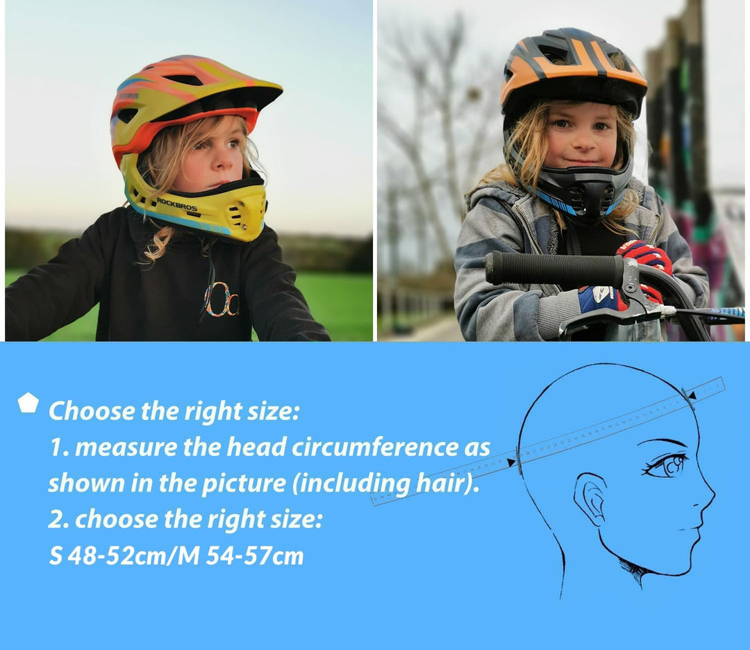 Fullface Fahrradhelm Kinder 2-in-1 PC+EPS abnehmbarer Kinnschutz - Bild 5