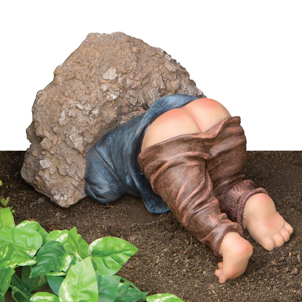 Gartenfigur Maulwurf grabend Polyresin handbemalt 25 cm