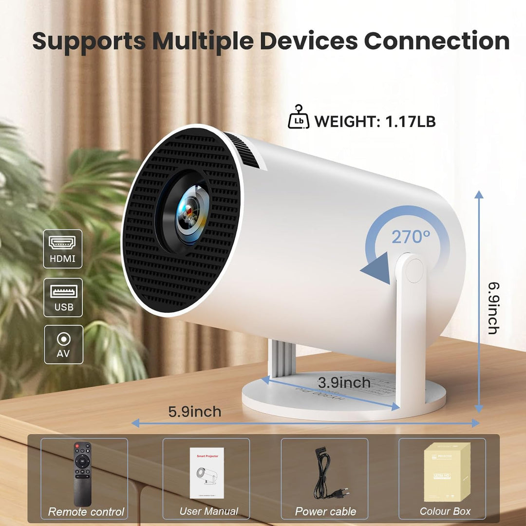 Mini Beamer Android 11 WiFi 6 Bluetooth 5.0 720p LCD 180° drehbar - Bild 12