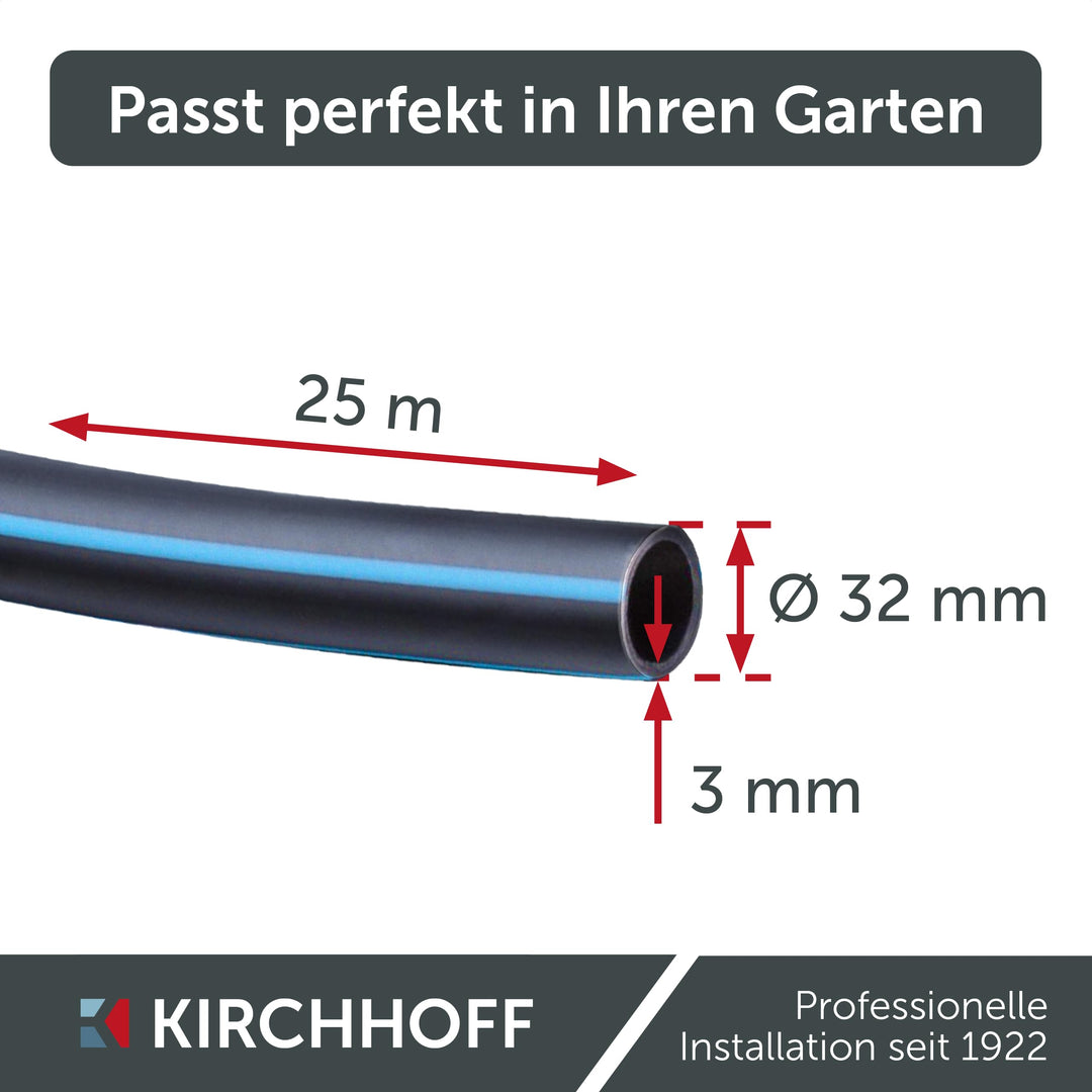PE Verlegerohr HDPE 32 mm x 25 m für Gartenbewässerung schwarz - Bild 6