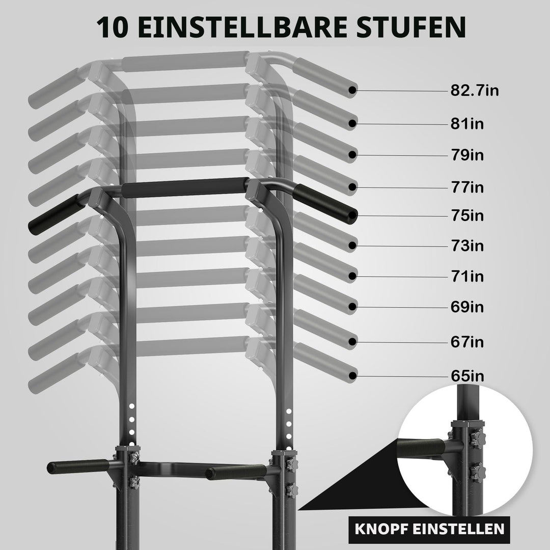 Power Tower Dip-Station mit Klimmzugstange höhenverstellbar 150 kg - Bild 5