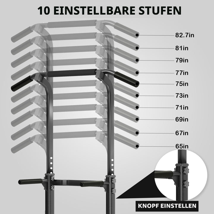 Power Tower Dip-Station mit Klimmzugstange höhenverstellbar 150 kg - Bild 5