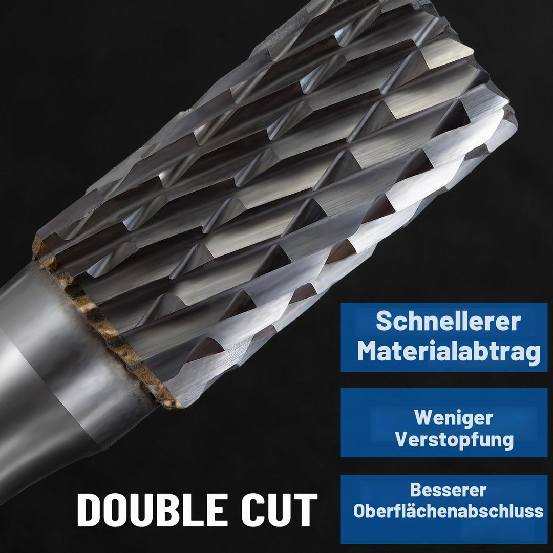 Hartmetall Frässtifte Set 10-tlg. 6mm Schaft für Metall und Holz - Bild 6
