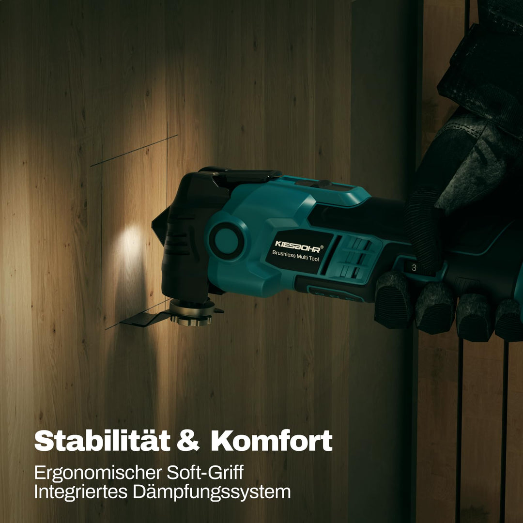 Multifunktionswerkzeug Bürstenlos 18V Makita-kompatibel mit 20-tlg. Zubehör - Bild 3
