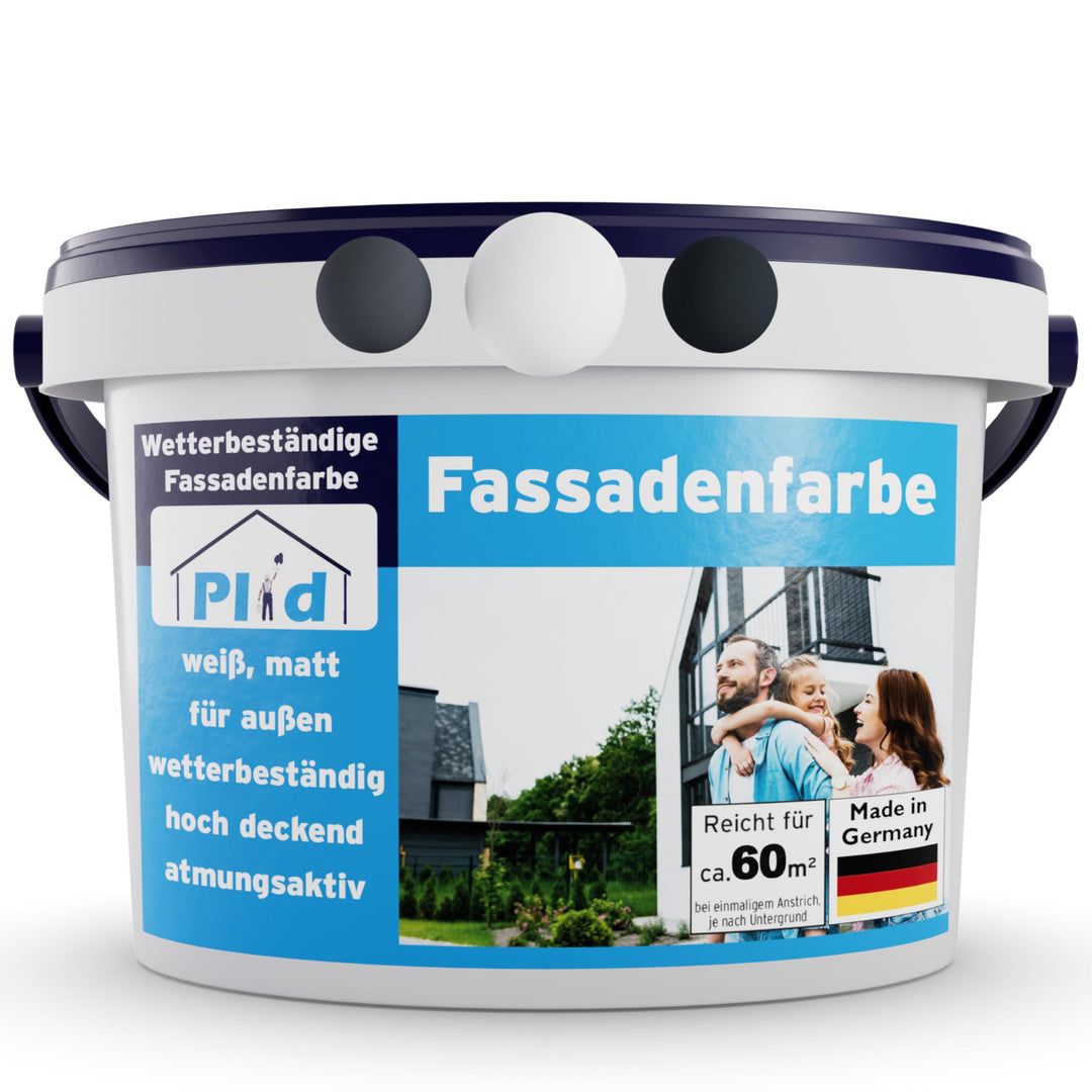 Fassadenfarbe Weiss matt 10 L für Putz Beton Mauerwerk