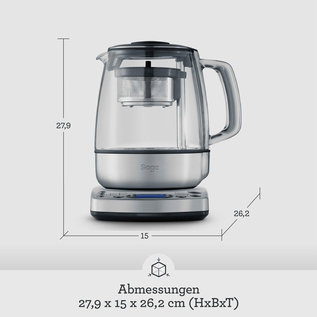 Teekocher mit automatischem Teekorb Edelstahl 1,5 L Glaskanne - Bild 6