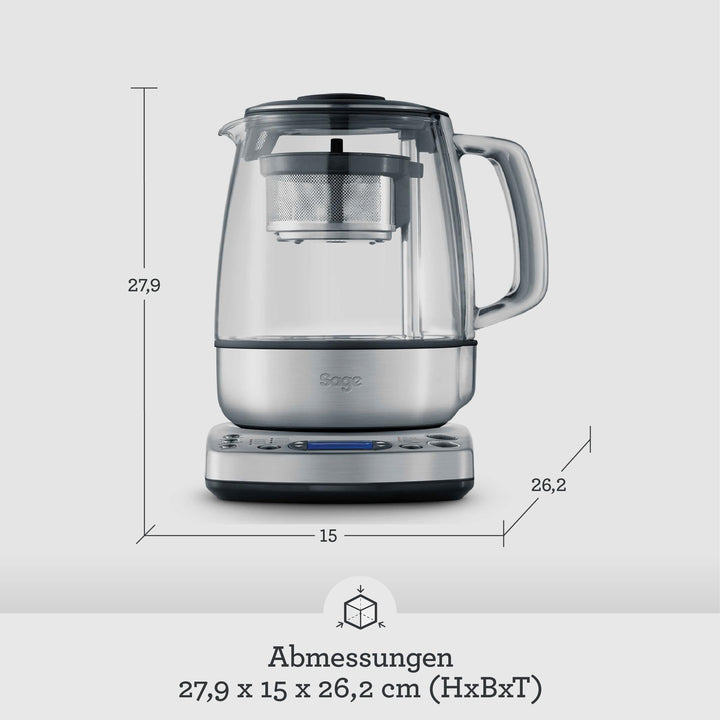 Teekocher mit automatischem Teekorb Edelstahl 1,5 L Glaskanne - Bild 6