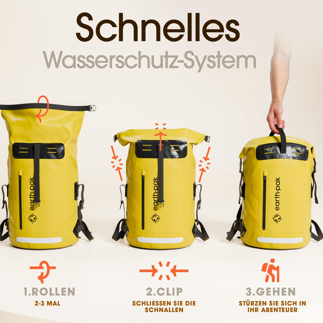 Wasserdichter Rucksack 35L Rolltop PVC mit Handyhülle IPX8 - Bild 7