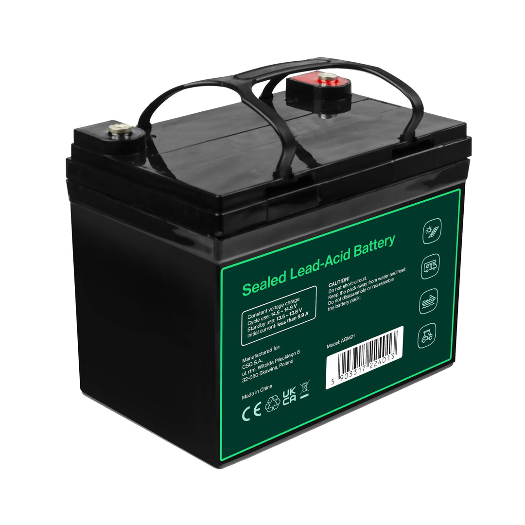 AGM Blei-Akku 12V 33Ah wartungsfrei für Solar, Boot &amp; Rasentraktor - Bild 4