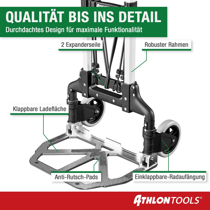 Transportkarre Aluminium klappbar 70 kg Teleskopgriff TÜV GS - Bild 3