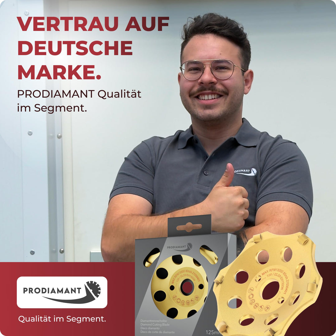 Diamantschleiftopf PKD 125mm 6 Segmente für Winkelschleifer Beton - Bild 7