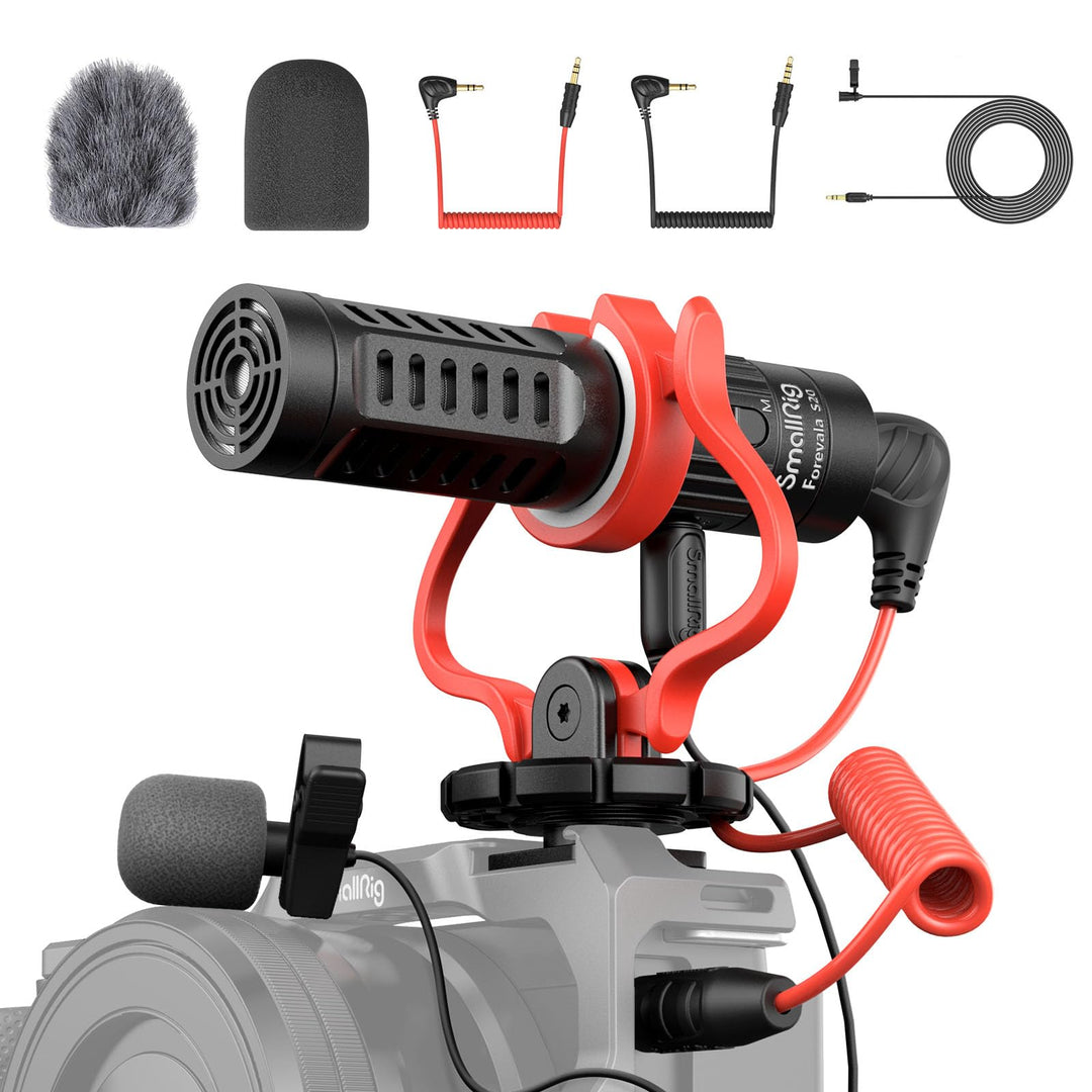 Videomikrofon Dual-Input Stereo mit Lavalier 3,5mm für Kamera