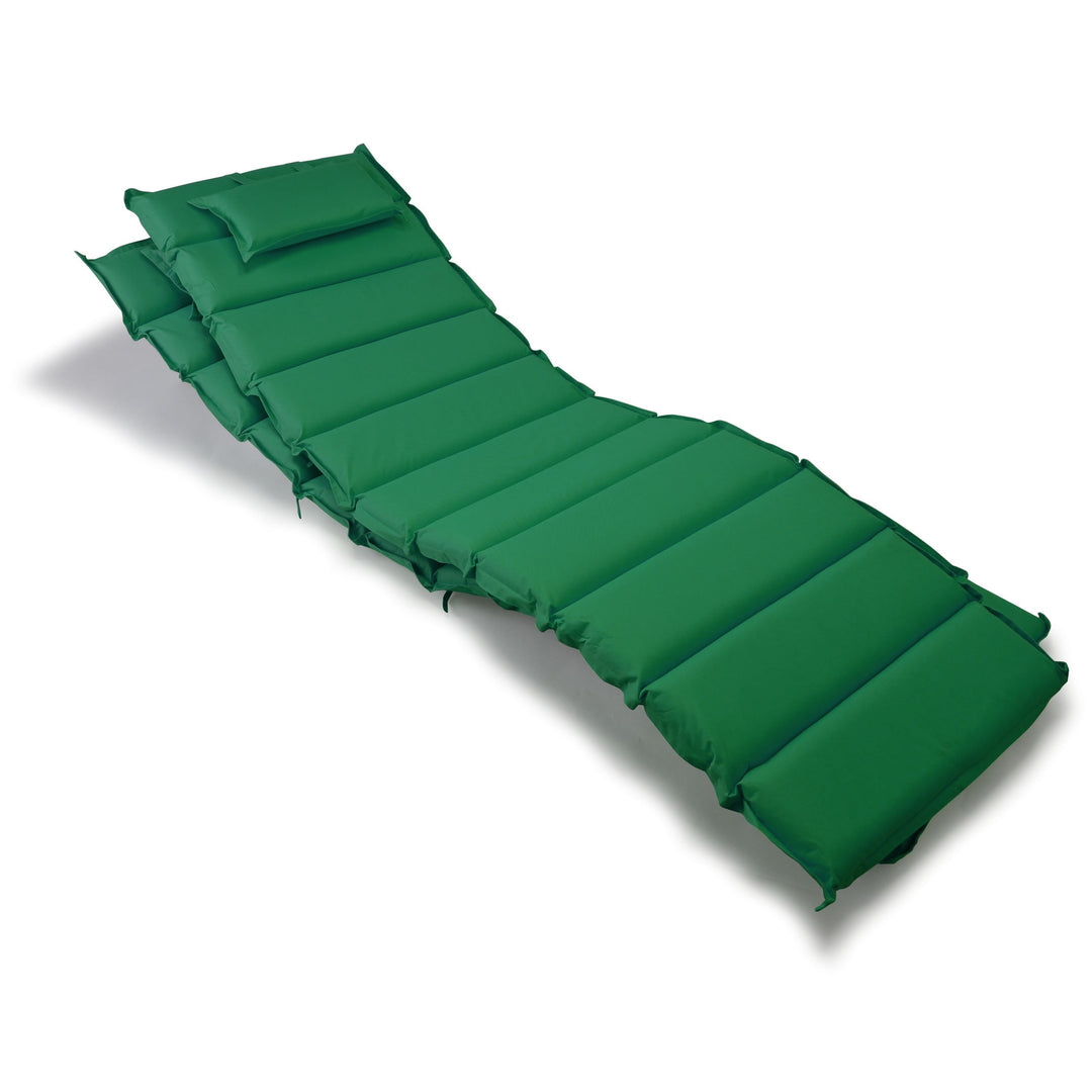 Sonnenliegen-Auflage 2er-Set Strukturpolyester 190x60cm dunkelgrün