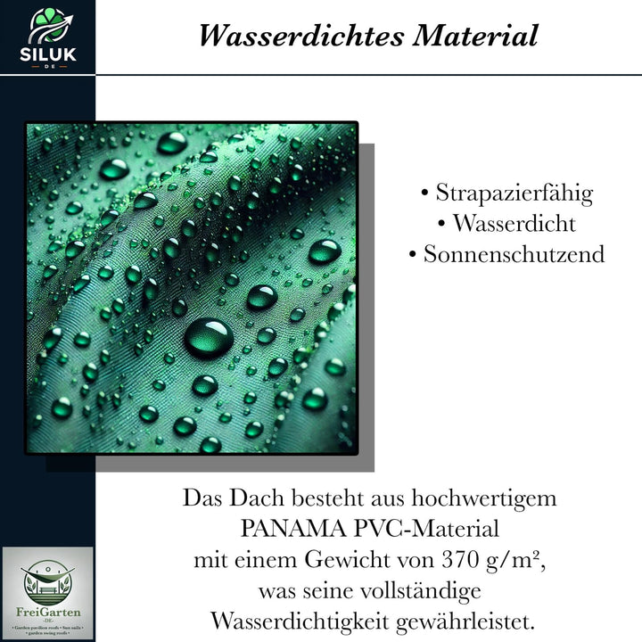 Ersatzdach Gartenpavillon 3x3 m Panama PVC 370 g/m² wasserdicht - Bild 5