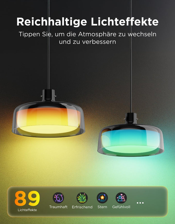 Pendelleuchte Smart RGBIC 3-Ring Esstisch 16 Mio. Farben - Bild 6
