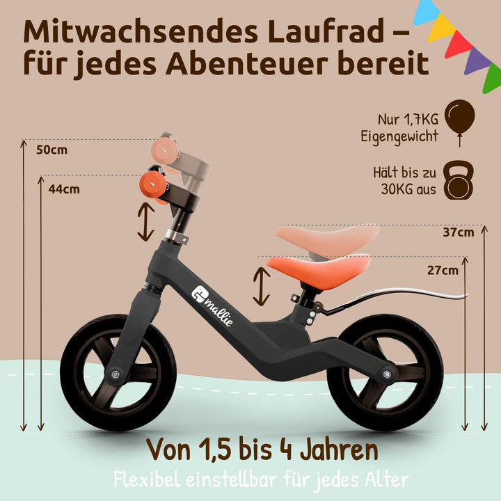 Laufrad Kinder ab 2 Jahre mit Klingel und Spritzschutz höhenverstellbar - Bild 5