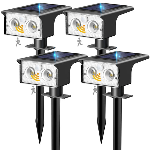 Solar Strahler Aussen mit Bewegungsmelder 4er-Set IP65 3 Modi